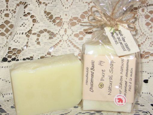 Our pure natural soap is a popular choice as an inexpensive handmade natural soap for your family for every day use. For those preferring no scent added.  Vegan