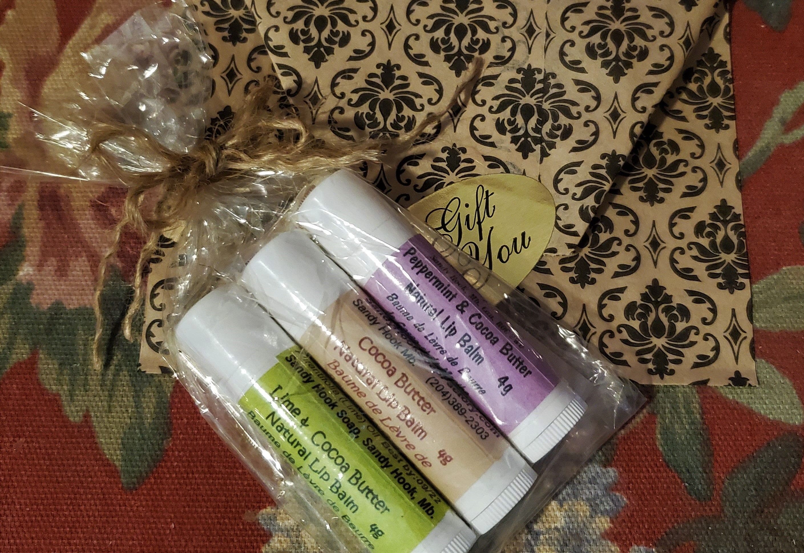 Awesome ingredients make awesome lip balms!  All natural emollient rich organic oils moisturize and protect lips; packaged in BPA free tubes. Made in Canada.